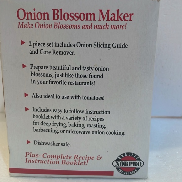 Norpro Onion blossom maker tasty onion blossoms recipe instruction booklet nib - Picture 3 of 7